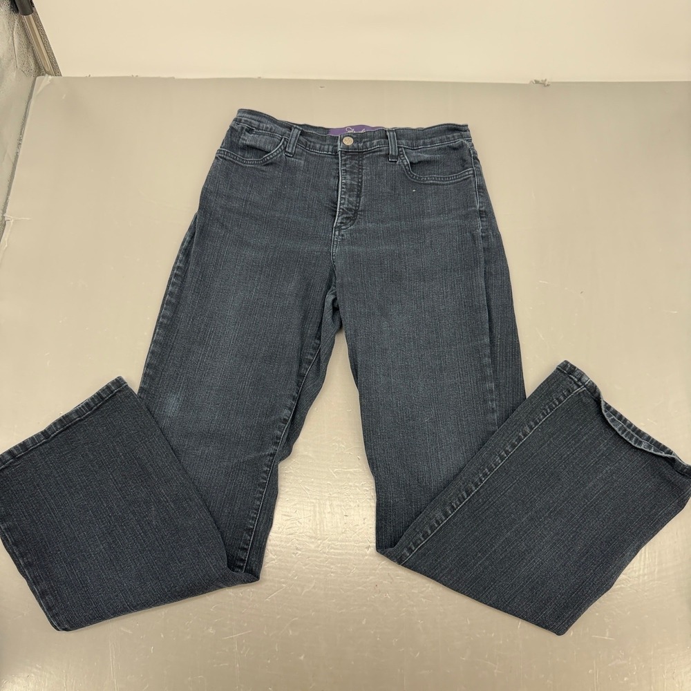 NYDJ Not Your Daughters Jeans Bootcut Dark Wash Rhinestone Back Pocket Womens 10